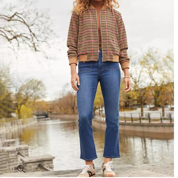 LOFT Patch Pocket High Rise Kick Crop Jeans, Dark Wash, Sz 4/27, NWT - Picture 8 of 12